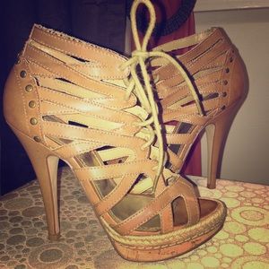 Bakers Lace Up Stilettos Aged Khaki